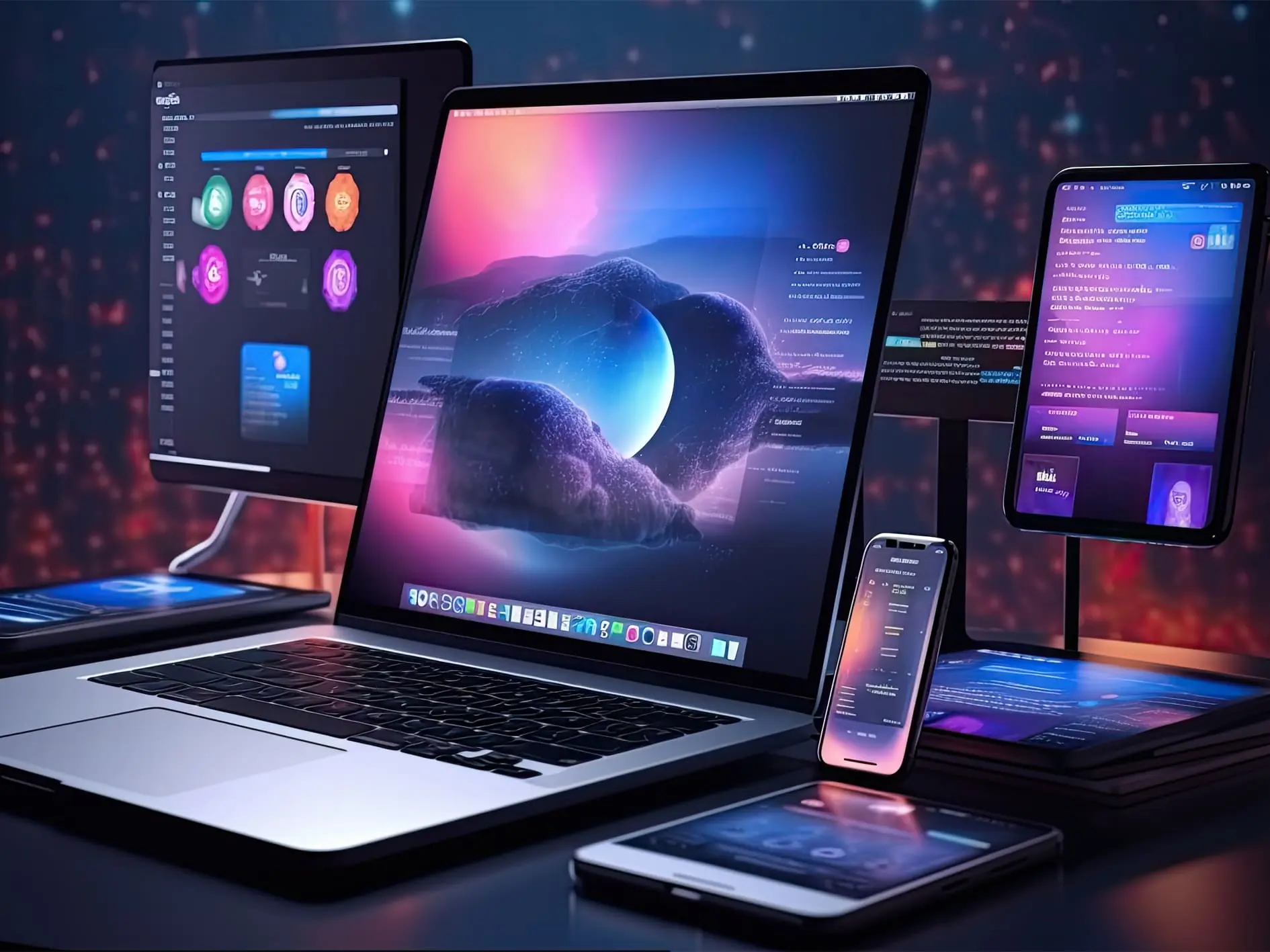 Diferentes dispositivos con software multiplataforma